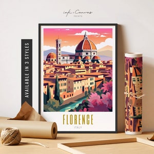 Florence Italy Print Duomo Florence Poster Retro City Wall Art Italy Travel Poster Florence Art Print Unframed Poster Travel Art Printable