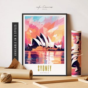 Sydney Opera House Poster Sydney Australia Print Sydney Artwork Australian Wall Art Destination Prints Unframed Poster Travel Art Printable