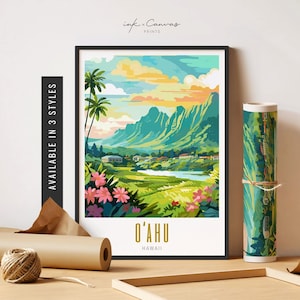 Oahu Hawaii Poster Ko&#39;olau Mountain Range Oahu Wall Art Hawaiian Print Koolau Mountains Wall Art Hawaii Unframed Poster Travel Art Printable