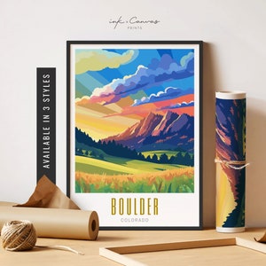Boulder Flatirons Wall Art Boulder Colorado Poster Boulder CO Print Flatiron Mountain Wall Art Unframed Poster Travel Art Printable Wall Art