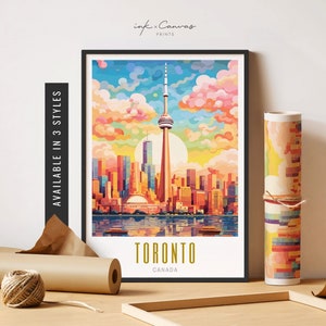 Toronto Skyline CN Tower Print Canada Toronto Poster Art Toronto Ontario Canada Print Destination Print Unframed Poster Travel Art Printable
