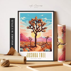 Joshua Tree Print US National Park Poster Joshua Tree Art Desert Print Landscape Nature Wall Art Travel Art Printable Poster Unframed Print