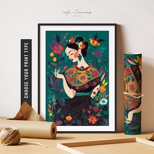 Latina Art Print Maximalist Wall Art Latino Artwork Latinx Art Latina Wall Art Eclectic Poster Naive Art Unframed Poster Printable Wall Art