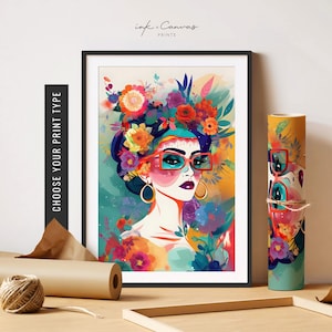 Latina Art Print Maximalist Wall Art Latino Artwork Latinx Art Woman Wall Art Eclectic Poster Naive Art Unframed Poster Printable Wall Art