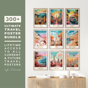 Welt Reise Poster Kunst Mega Bundle Reise Print Galeriewand Set Digitales Reiseposter Druckbare Wandkunst City Print Set Landschaft Wandkunst