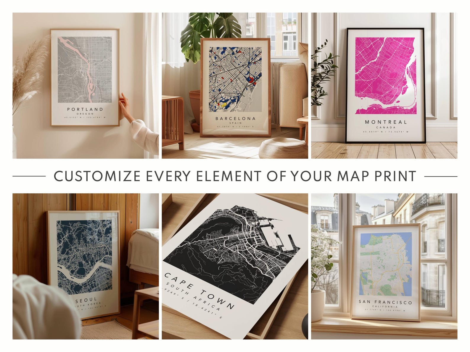 Personalized Map Print Custom Map Wall Art Where We First Met Map ...