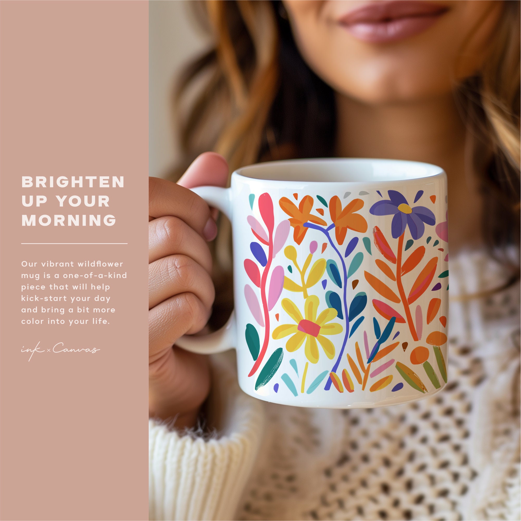 Colorful Wildflower Mug Flower Lover Gift for Her Office Vibrant Floral ...