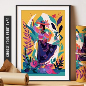 Latina Art Print Maximalist Wall Art Latino Artwork Latinx Art Eclectic Poster Hispanic Heritage Month Decor Printable Art Unframed Poster