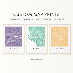 Impression de carte personnalisée Art mural carte où nous nous sommes rencontrés pour la première fois Carte de la ville personnalisée Poster Cadeau d'anniversaire pour les couples Cadeau Saint-Valentin