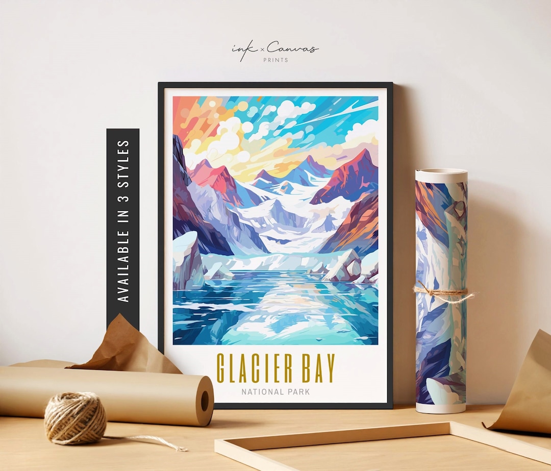 Glacier Bay National Park Poster Glacier Bay Alaska Print Glacier Bay ...