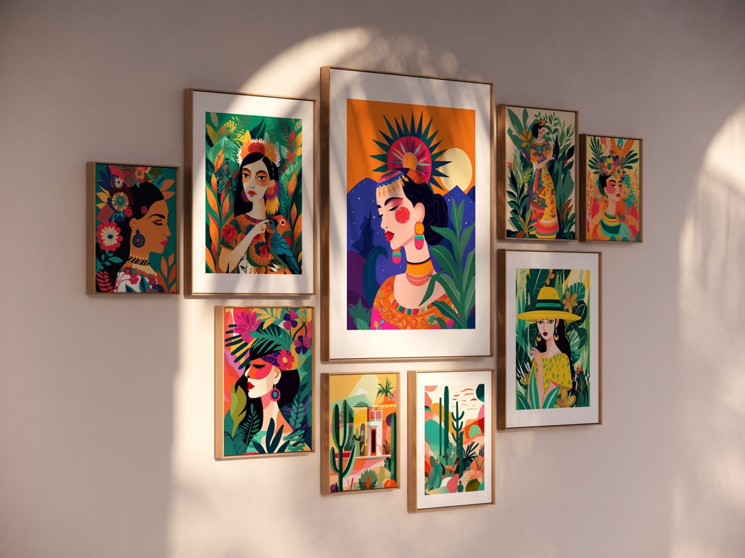 Maximal Decor Latina Art Set of 10 Digital Prints Maximalist Etsy