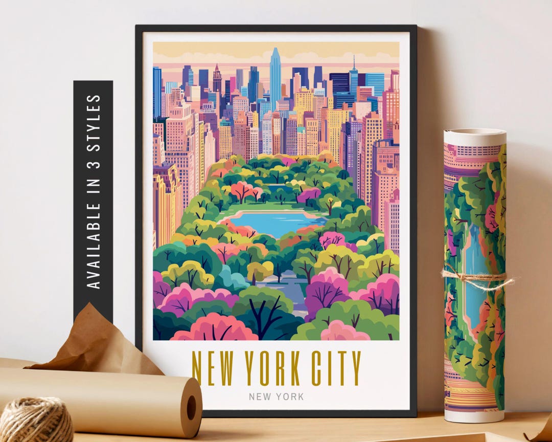 New York City Art Print Travel City Wall Art Central Park NYC Print ...