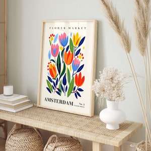 Amsterdam Flower Market Print Amsterdam Poster Cute Floral Print ...