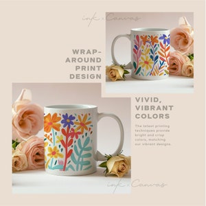Colorful Wildflower Mug Flower Lover Gift for Her Office Vibrant Floral ...
