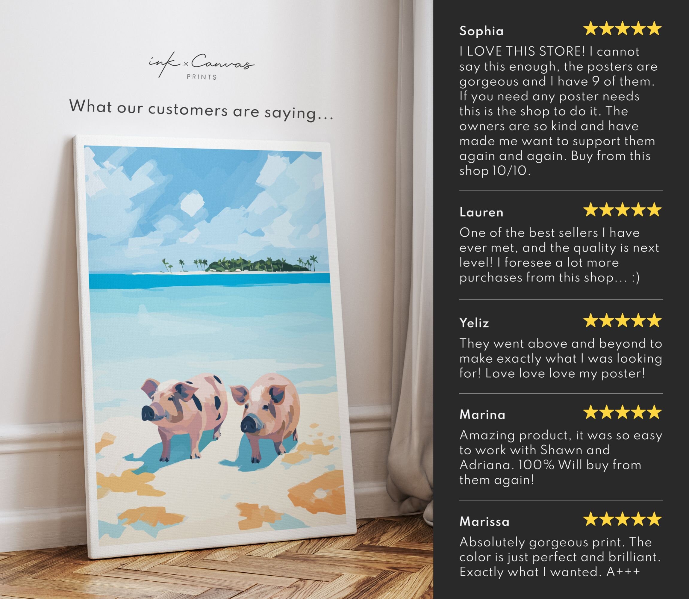 Exuma Poster Exuma Bahamas Art Print Exuma Travel Poster Caribbean Art Pig Beach ...