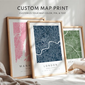 Personalized Map Print Custom Map Wall Art Where We First Met Map Custom City Map Poster Any Location Map Custom Anniversary Gift for Couple