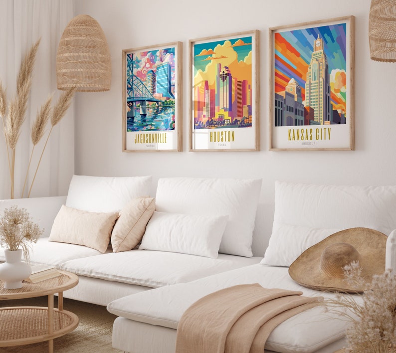 houston poster, houston print, houston texas poster, houston wall art, houston art print, houston tx, modern travel poster, retro travel print, city print, cities print, vibrant wall art, landscape and scenery, destination poster, travel art print