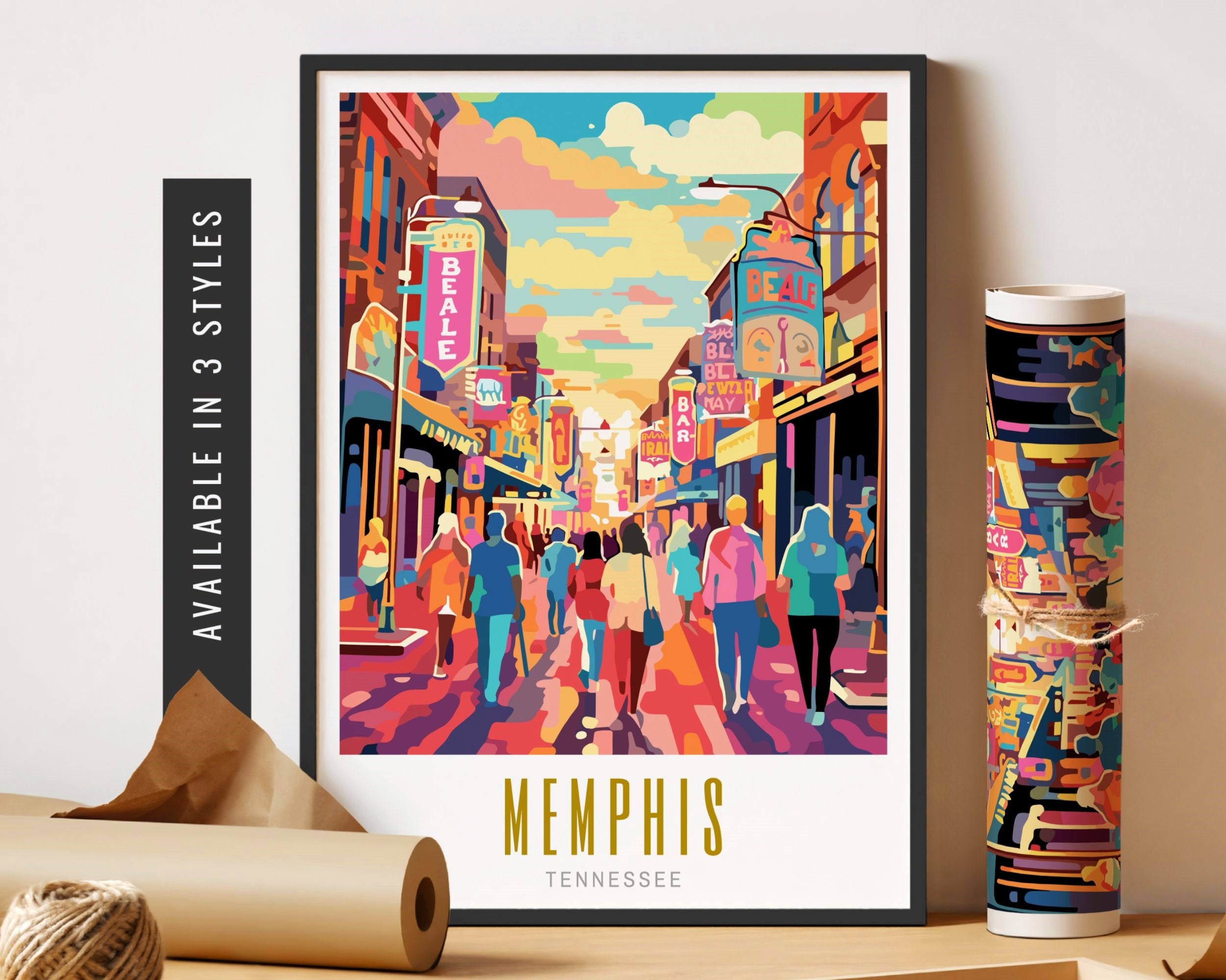 Memphis Tennessee Print Beale Street Memphis TN Wall Art Tennessee 