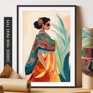 Latina Art Print Maximalist Wall Art Latino Artwork Latinx Art Eclectic Poster Hispanic Heritage Month Decor Printable Art Unframed Poster