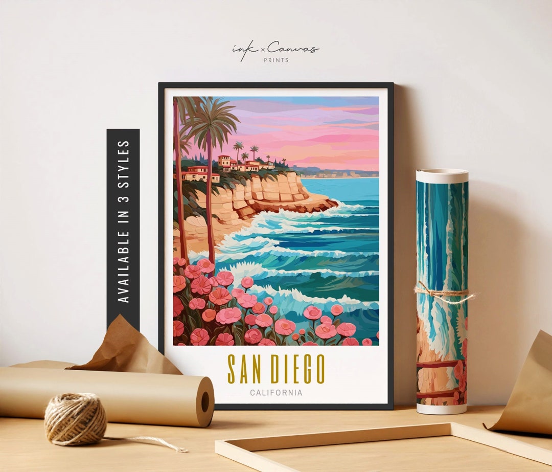 San Diego Print La Jolla Cove Print Beach Wall Art San Diego Travel ...