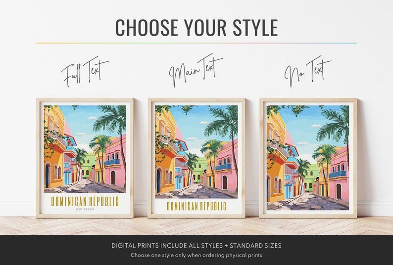 dominican republic poster, dominican republic print, dominican republic art print, modern travel poster, retro travel print, city print, cities prints, vibrant wall art, landscape and scenery, destination poster, travel art, travel poster art
