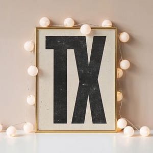 Custom TX Print | Texas Wall Art | Rustic Western Decor | Boho Farmhouse Art | Customize Your Own City/State Initials (Digital or Unframed)