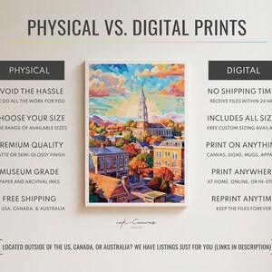 chapel hill poster, chapel hill print, chapel hill north carolina poster, chapel hill wall art, nc modern travel poster, retro travel print, city print, cities prints, vibrant wall art, landscape and scenery, destination poster, travel art print