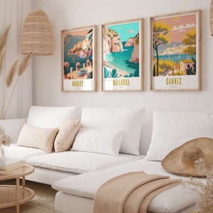 Mayorca Print Mallorca Spain Travel Poster Mallorca Wall Art Retro Travel Print ...