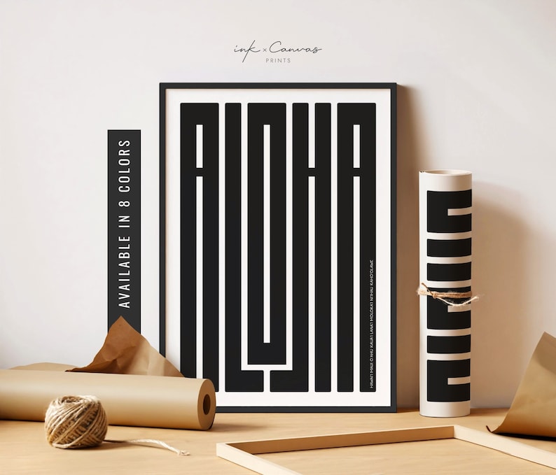 Aloha Wall Art Hawaii Artwork Aloha Typography Print Aloha Hawaii Decor ...