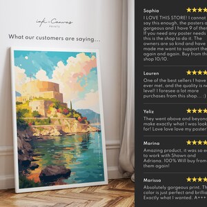 corfu poster, corfu print, corfu greece poster, corfu skyline wall art, modern travel poster, retro travel print, eu city print, eu cities prints, vibrant wall art, landscape and scenery, architecture  art, travel art, travel poster art