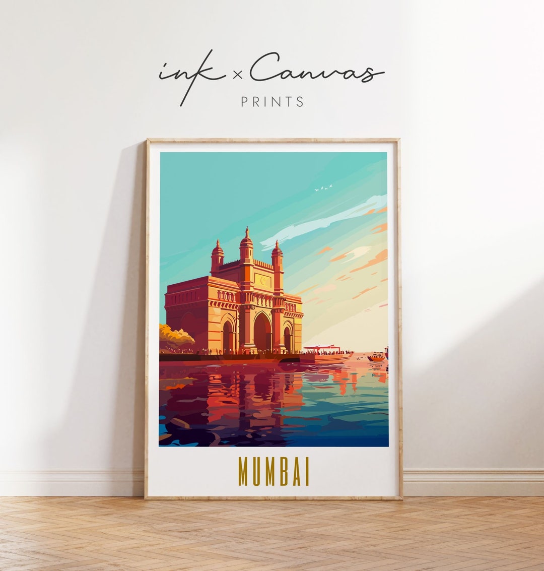 Mumbai Travel Poster Gateway of India Wall Art Maximal Decor Mid ...