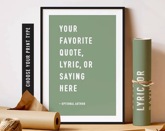 Custom Quote Print Personalized Song Lyrics Print Typography Wall Art Gift for Her Custom Text Poster Trendy Unframed Printable Wall Decor