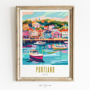 portland poster, portland print, portland art print, portland maine poster, portland wall art, portland maine print, portland maine art, portland me art print, portland me print, modern travel poster, retro travel print, city print, cities prints, vibrant wall art, landscape, travel art, destination print, eclectic travel poster, colorful city wall art, modern city poster, retro city print, world city posters, city wall art, aesthetic poster, vibrant artwork, gift for traveler, housewarming gift