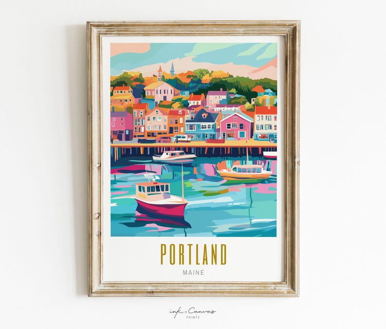 portland poster, portland print, portland art print, portland maine poster, portland wall art, portland maine print, portland maine art, portland me art print, portland me print, modern travel poster, retro travel print, city print, cities prints, vibrant wall art, landscape, travel art, destination print, eclectic travel poster, colorful city wall art, modern city poster, retro city print, world city posters, city wall art, aesthetic poster, vibrant artwork, gift for traveler, housewarming gift