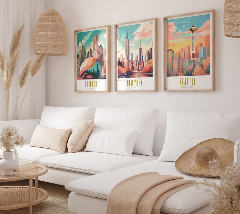 new york poster, new york print, new york skyline nyc poster, new york wall art, manhattan ny, new york art, modern travel poster, retro travel print, city print, cities prints, vibrant wall art, landscape scenery, destination poster, travel art