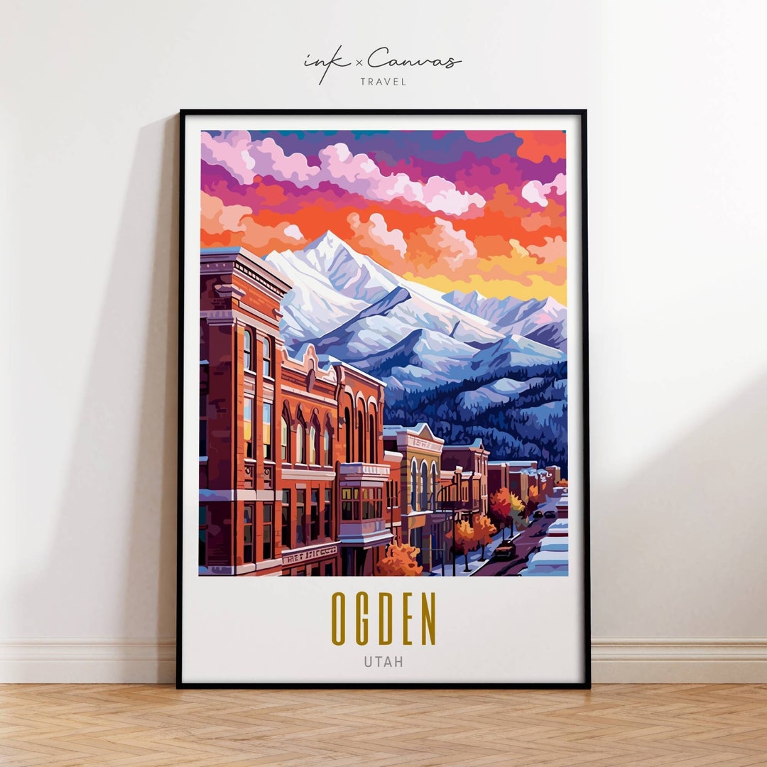 Ogden Utah Art Print Utah Mountain Wall Art Maximalist Art Etsy