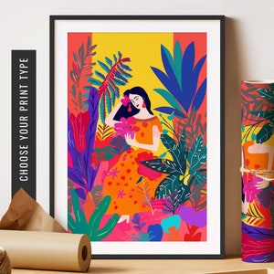 Latina Art Print Maximalist Wall Art Latino Artwork Latinx Art Eclectic Poster Hispanic Heritage Month Decor Printable Art Unframed Poster