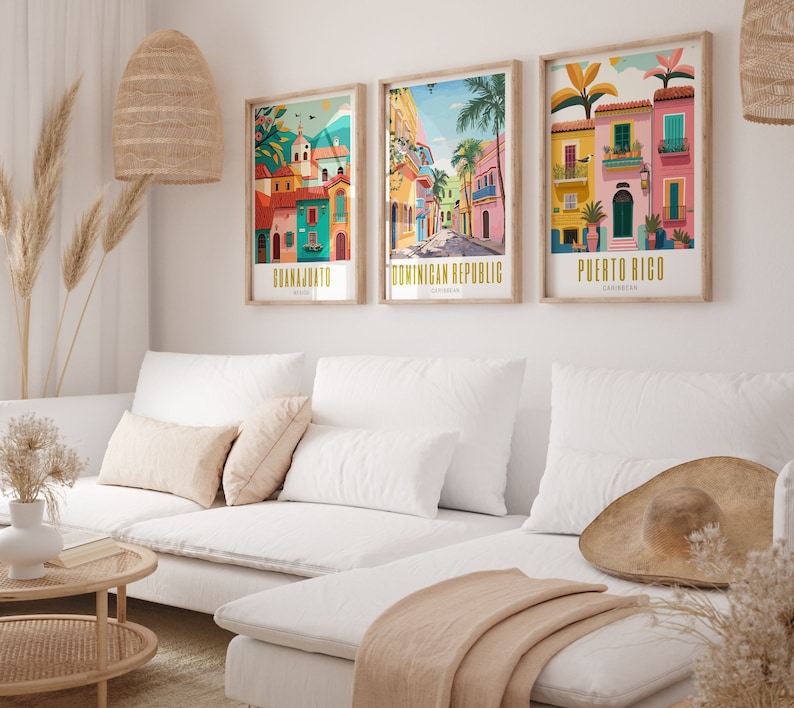 dominican republic poster, dominican republic print, dominican republic art print, modern travel poster, retro travel print, city print, cities prints, vibrant wall art, landscape and scenery, destination poster, travel art, travel poster art