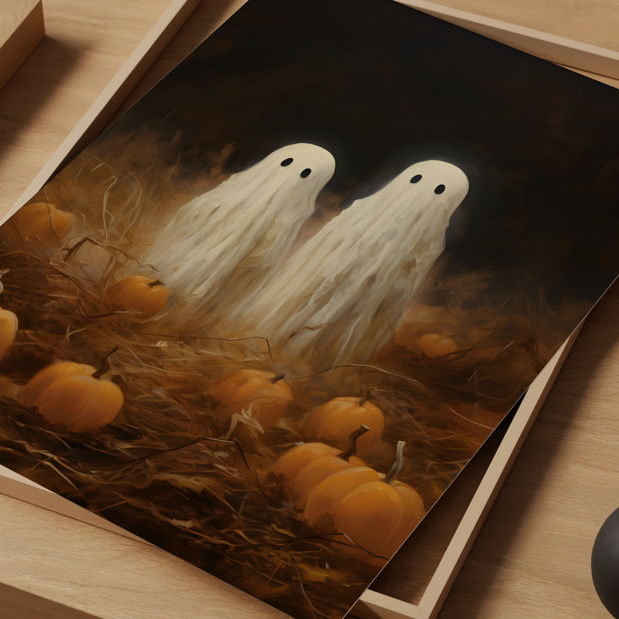 Halloween Wall Art Cute Ghosts Print Vintage Halloween Decor Pumpkin ...