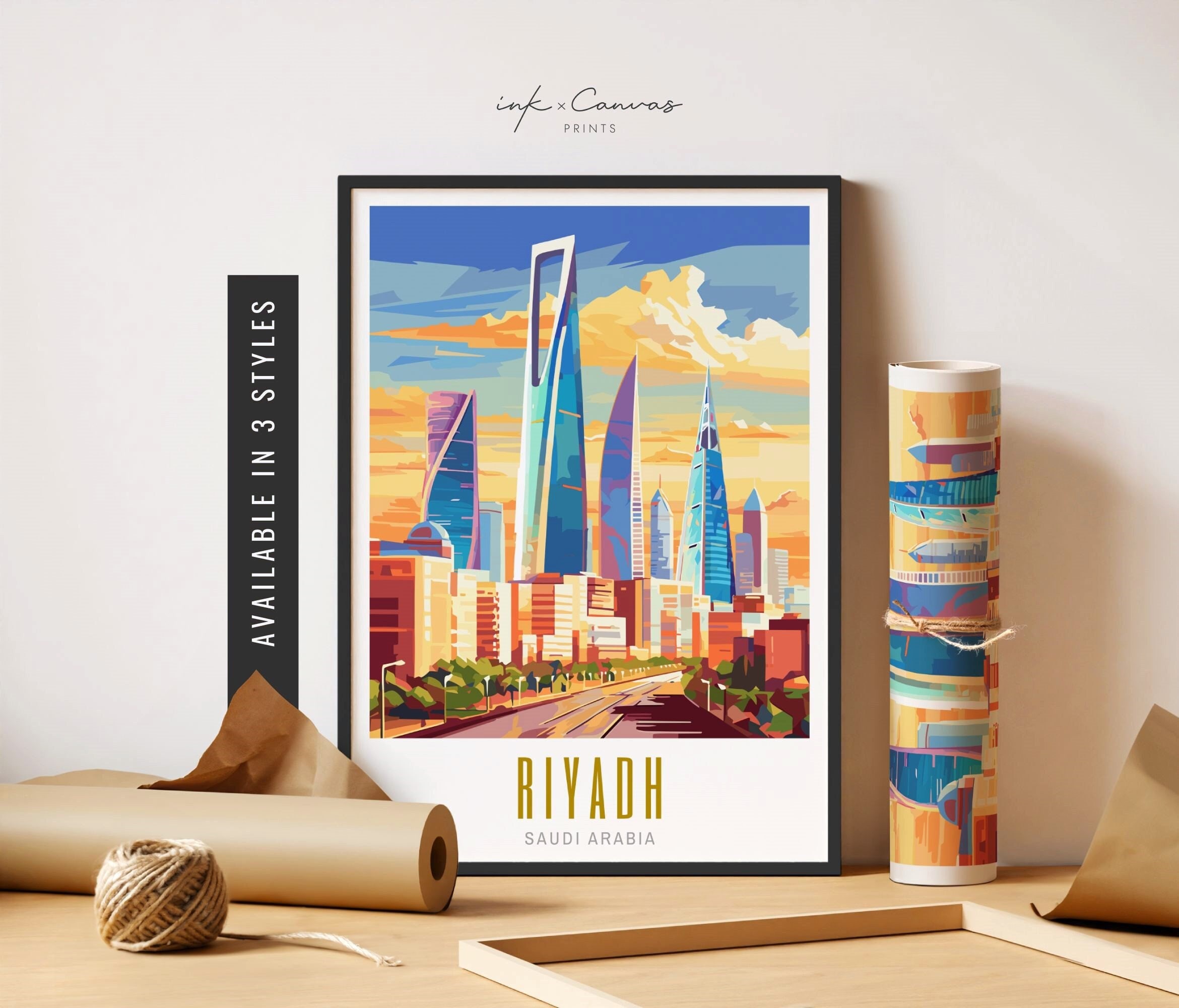 Riyadh Saudi Arabia Print Riyadh Travel Poster Riyadh Skyline Wall Art ...