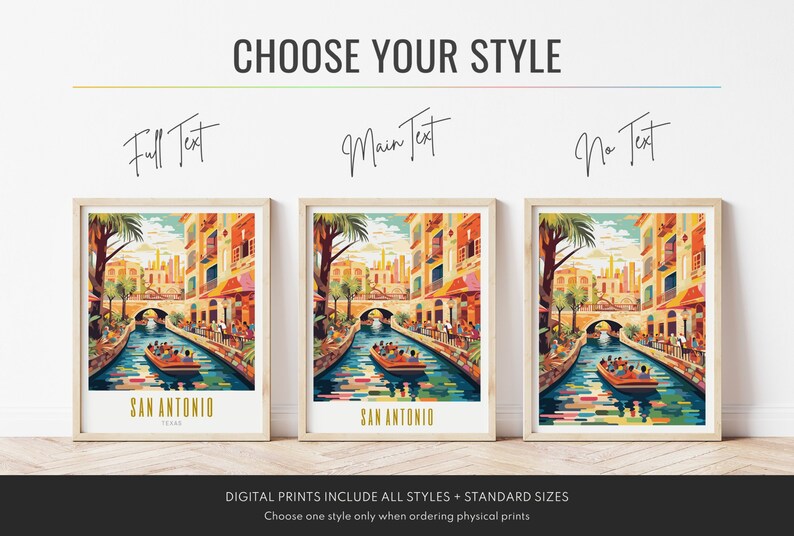 san antonio poster, san antonio print, san antonio texas poster, san antonio wall art, san antonio riverwalk, san antonio art, modern travel poster, retro travel print, city print, cities prints, landscape scenery, destination poster, travel art