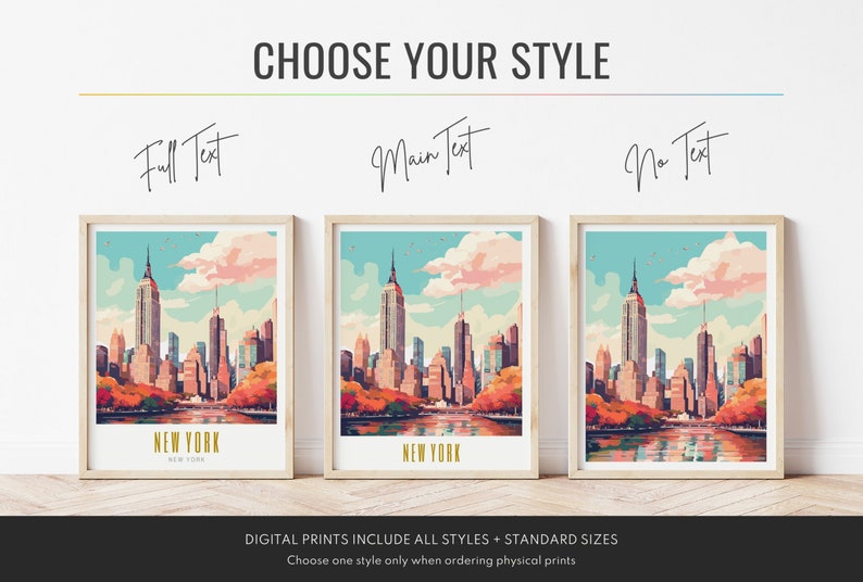new york poster, new york print, new york skyline nyc poster, new york wall art, manhattan ny, new york art, modern travel poster, retro travel print, city print, cities prints, vibrant wall art, landscape scenery, destination poster, travel art