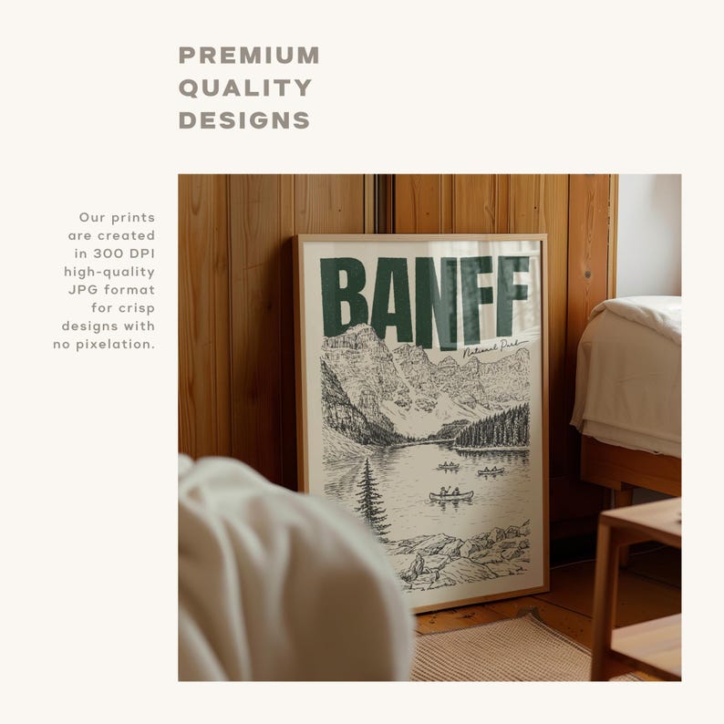 Banff National Park Art Print | Retro Travel Poster | Eclectic Decor ...