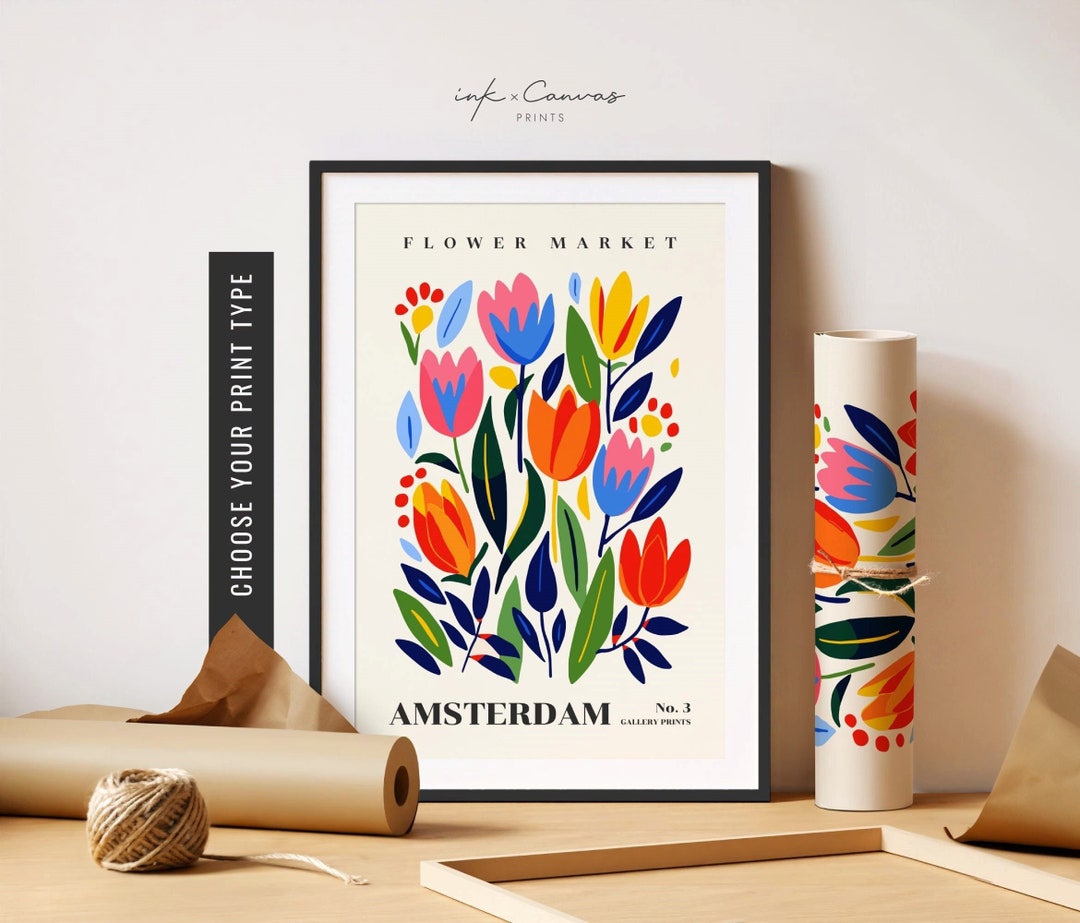 Amsterdam Flower Market Print Amsterdam Poster Cute Floral Print ...