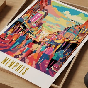 Memphis Tennessee Print Beale Street Memphis TN Wall Art Tennessee 