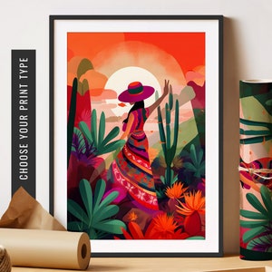 Latina Art Print Maximalist Wall Art Latino Artwork Latinx Art Eclectic Poster Hispanic Heritage Month Decor Printable Art Unframed Poster