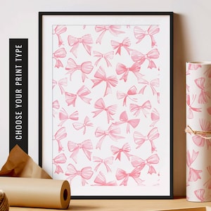 Pink Bow Nursery Print Coquette Baby Room Art Pink Coquette Bow Wall Art Print Nursery Decor Cute Kids Room Art Print Girls Nursery Wall Art