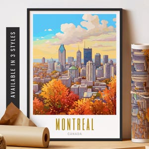 Montreal Canada Art Print Travel Destination City Art Montreal Quebec Canada Art Unframed Poster Trendy City Travel Art Printable Wall Decor