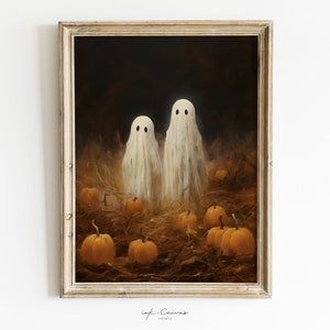 Halloween Wall Art Cute Ghosts Print Vintage Halloween Decor Pumpkin ...