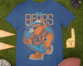 Da Bears Chicago Football T-Shirt, Retro Cartoon Bear Graphic